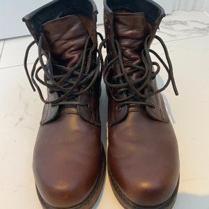 Frye Logan Leather Ankle Boots Size 10 US/43 EU Dark Brown